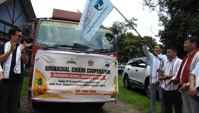 Mebo’s first pineapple, lemon consignment flagged off for Sikkim