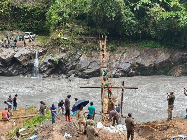 Strategic Damin-Huri border outpost reconnected as temporary bridge built in record time