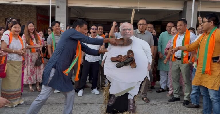 BJP workers protest Kharge’s ‘Baap’ remark in Itanagar