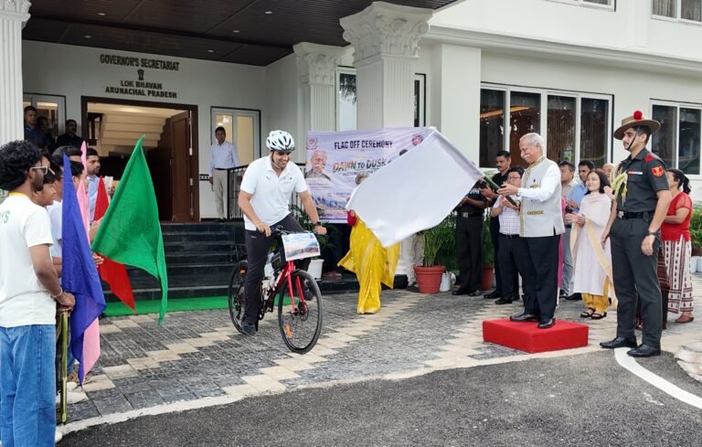 Guv flags off 3,000-km cycling expedition from Itanagar