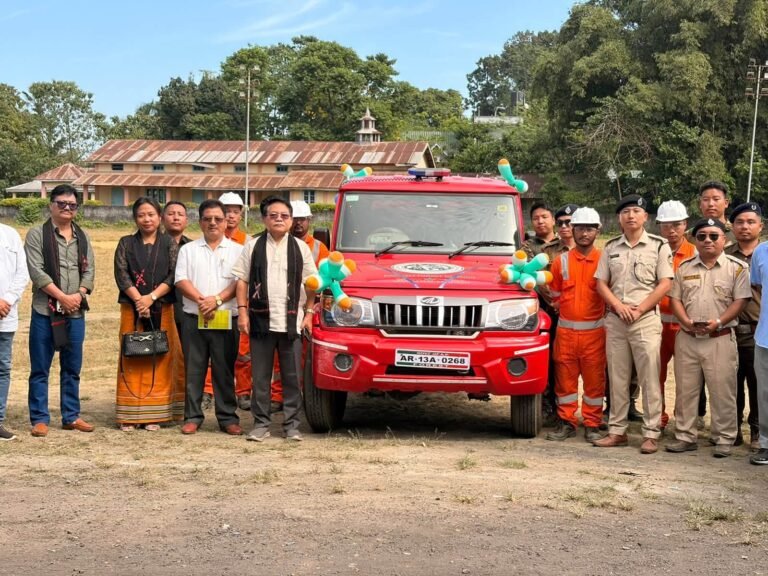 Lowang flags off mini fire tender for Deomali Forest Division