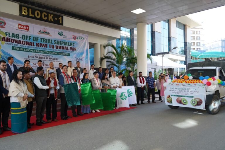 Wangsu flags off first international consignment of Arunachal kiwi to Dubai
